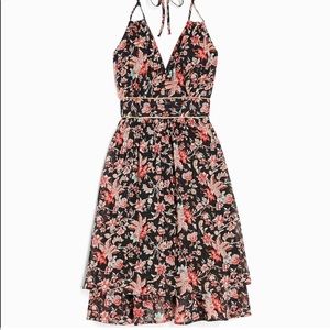 Express Floral Halter Mini Dress - Size XS